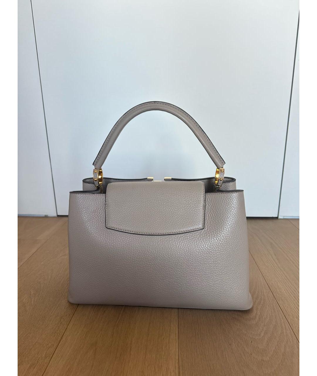 LOUIS VUITTON PRE-OWNED Бежевая кожаная сумка с короткими ручками, фото 3