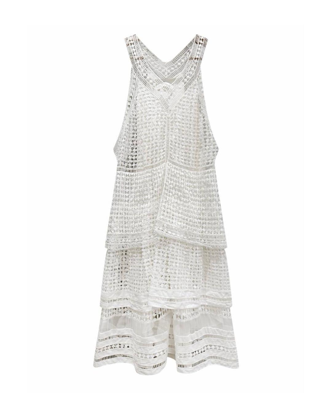 CHLOE Белое кружевное коктейльное платье, фото 1