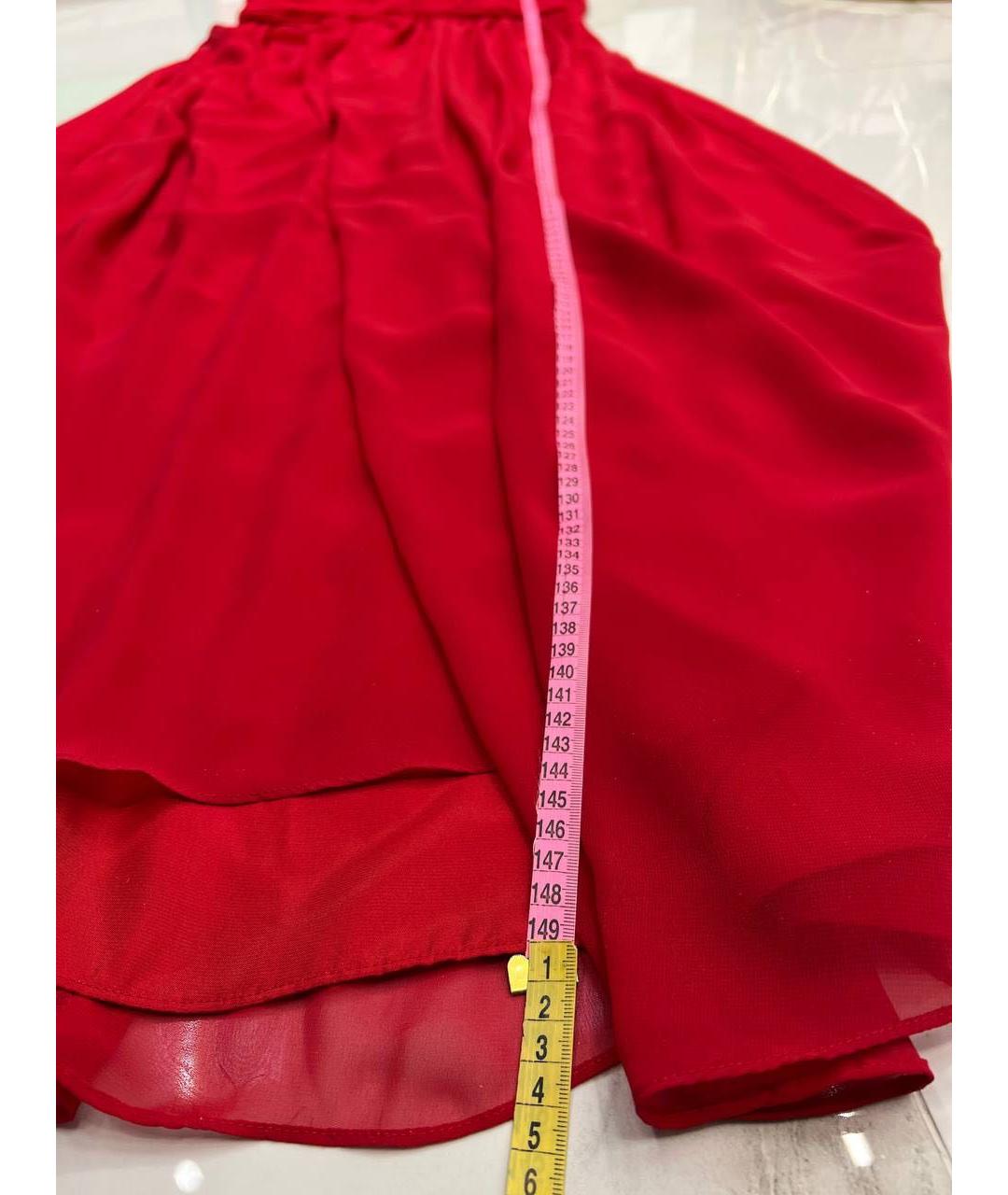 CALVIN KLEIN Красное полиэстеровое вечернее платье, фото 6