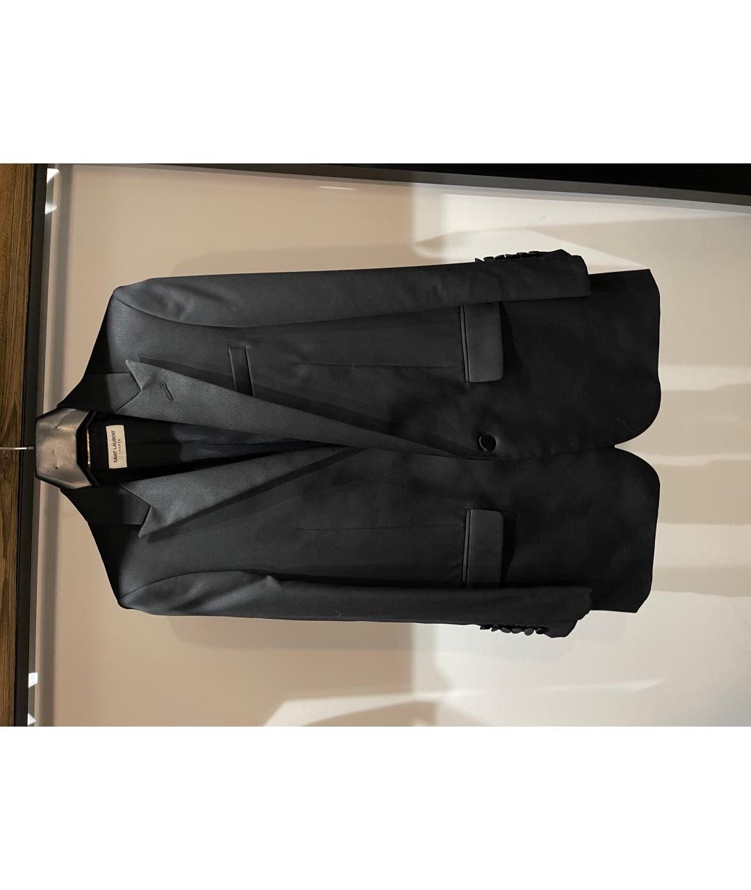 SAINT LAURENT Черный шелковый жакет/пиджак, фото 7