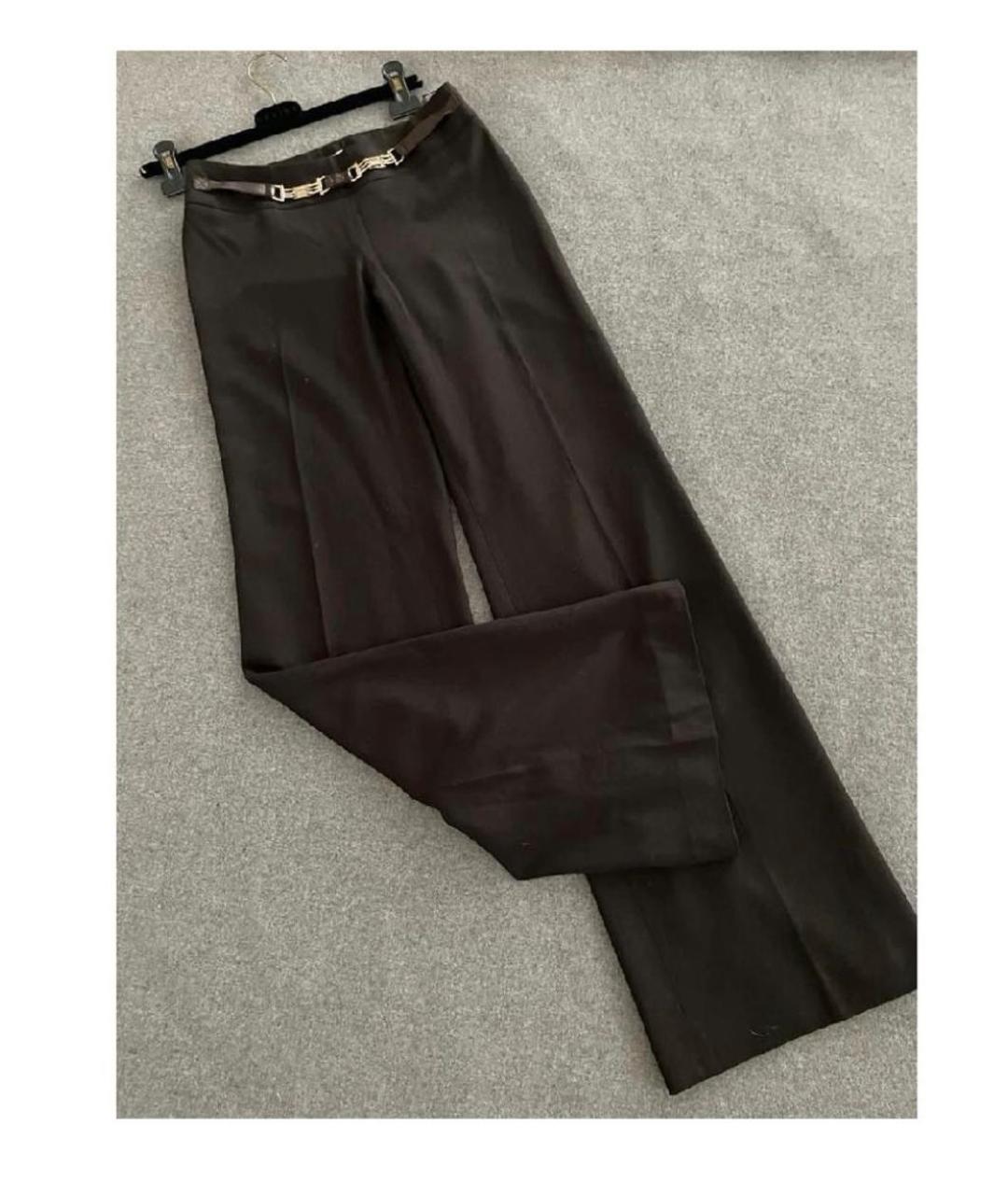 CELINE PRE-OWNED Коричневые шерстяные прямые брюки, фото 4
