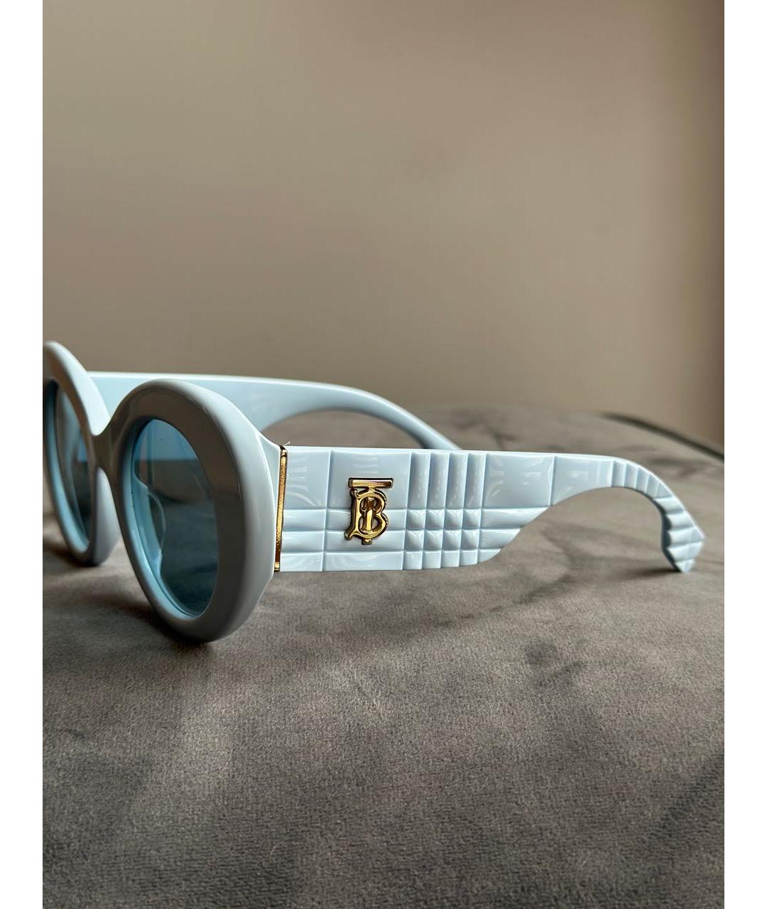 BURBERRY Голубые пластиковые солнцезащитные очки, фото 5