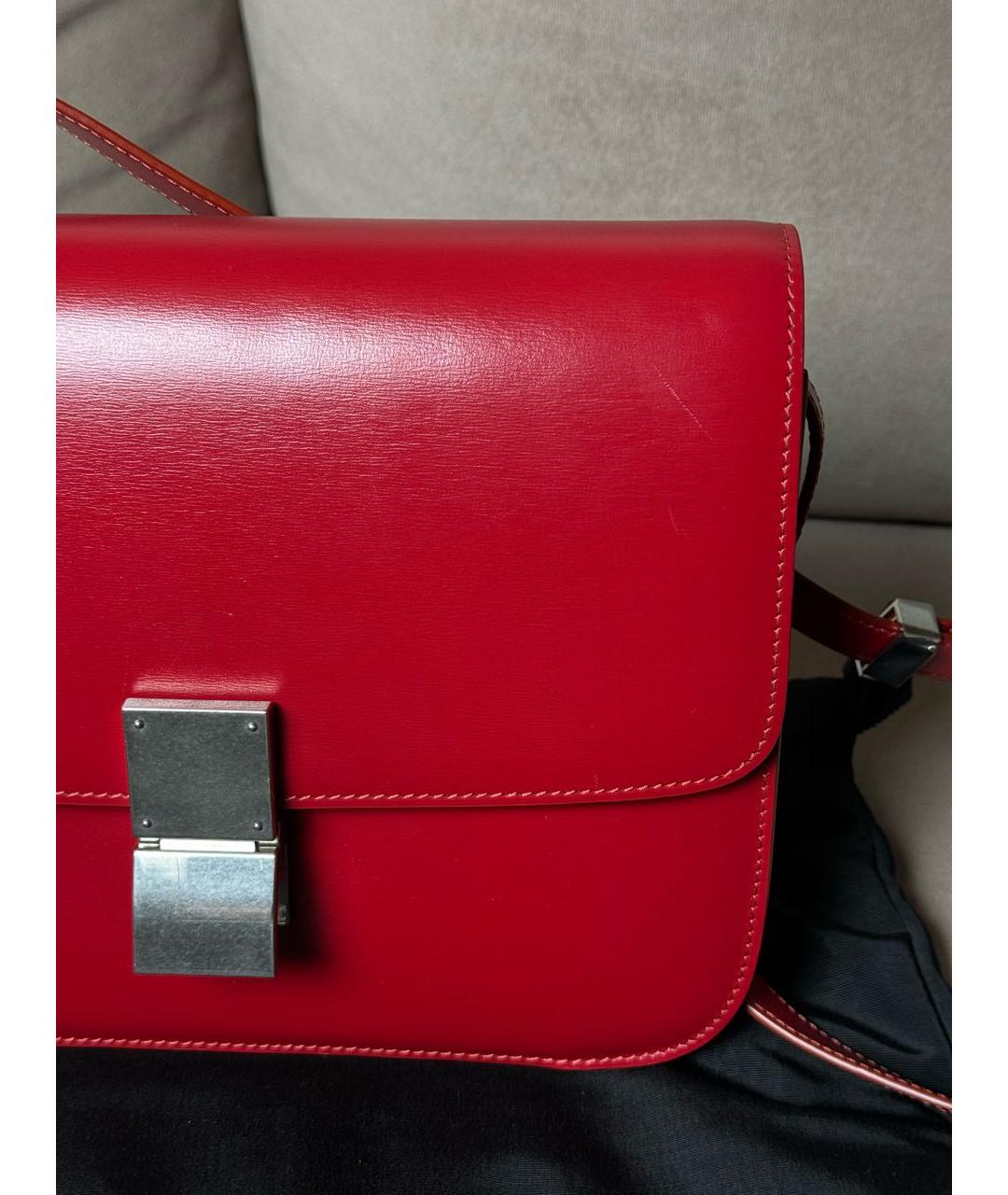 CELINE Красная кожаная сумка через плечо, фото 2