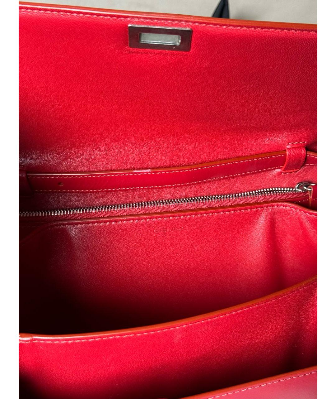 CELINE Красная кожаная сумка через плечо, фото 8