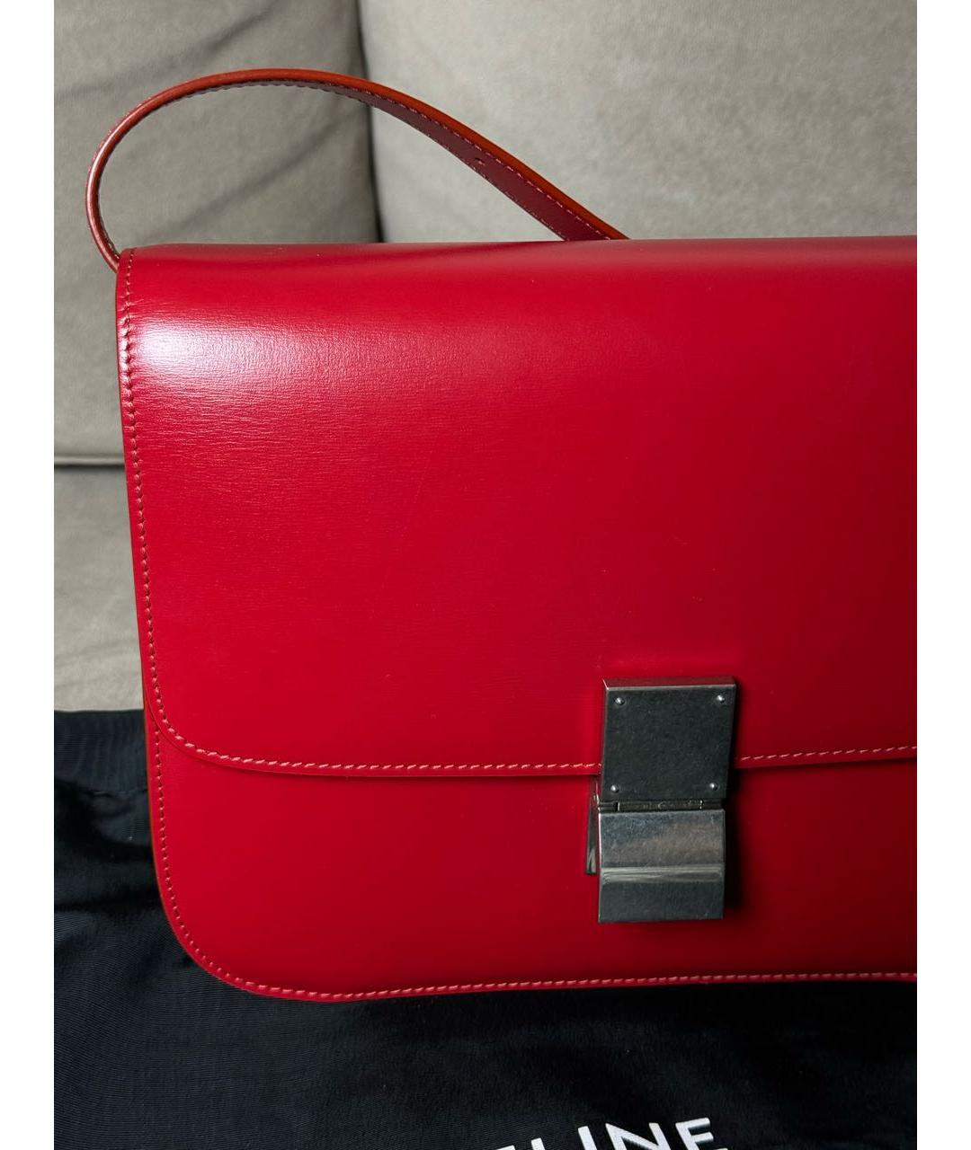 CELINE PRE-OWNED Красная кожаная сумка через плечо, фото 3