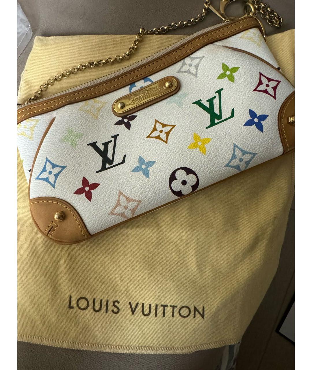 LOUIS VUITTON PRE-OWNED Белая кожаная сумка через плечо, фото 6