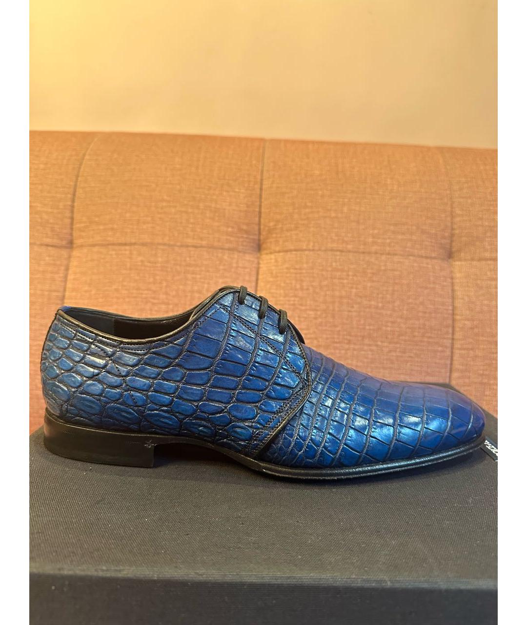 DOLCE&GABBANA Синие туфли из экзотической кожи, фото 8