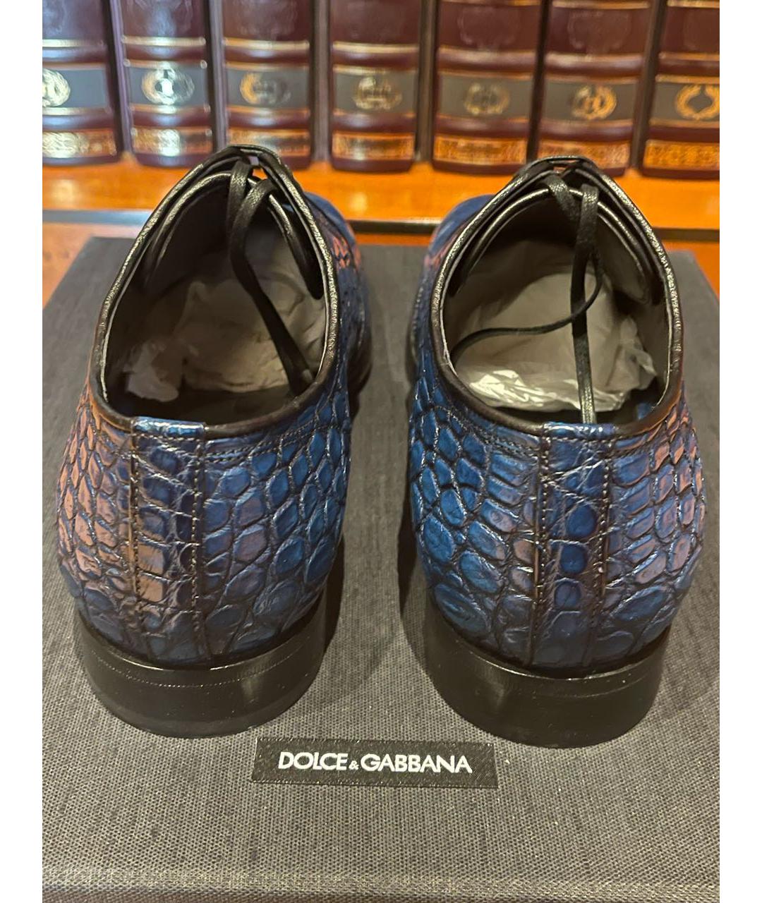DOLCE&GABBANA Синие туфли из экзотической кожи, фото 4