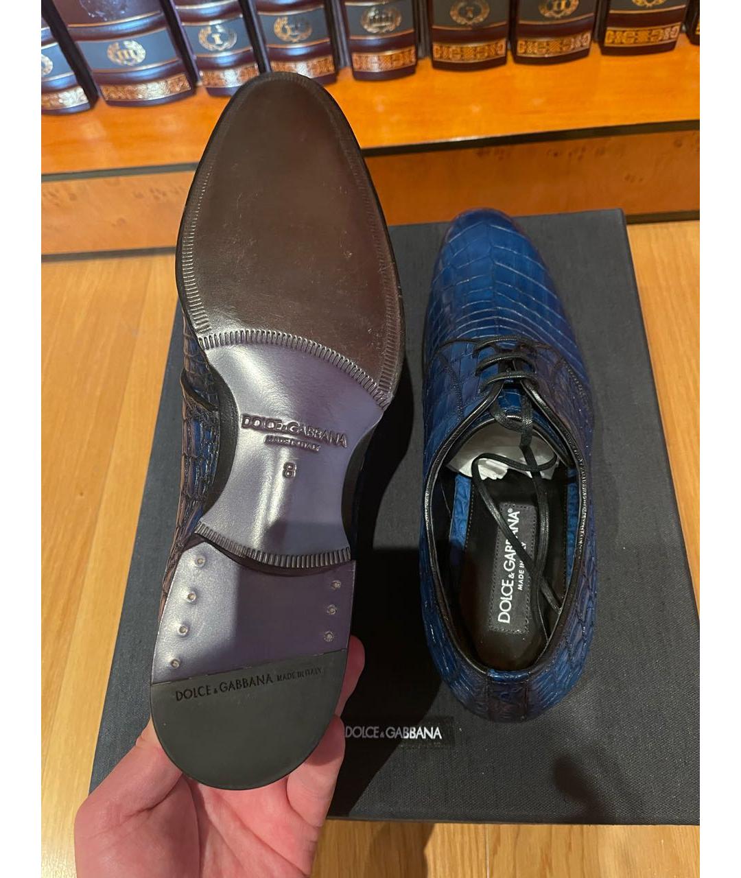 DOLCE&GABBANA Синие туфли из экзотической кожи, фото 5