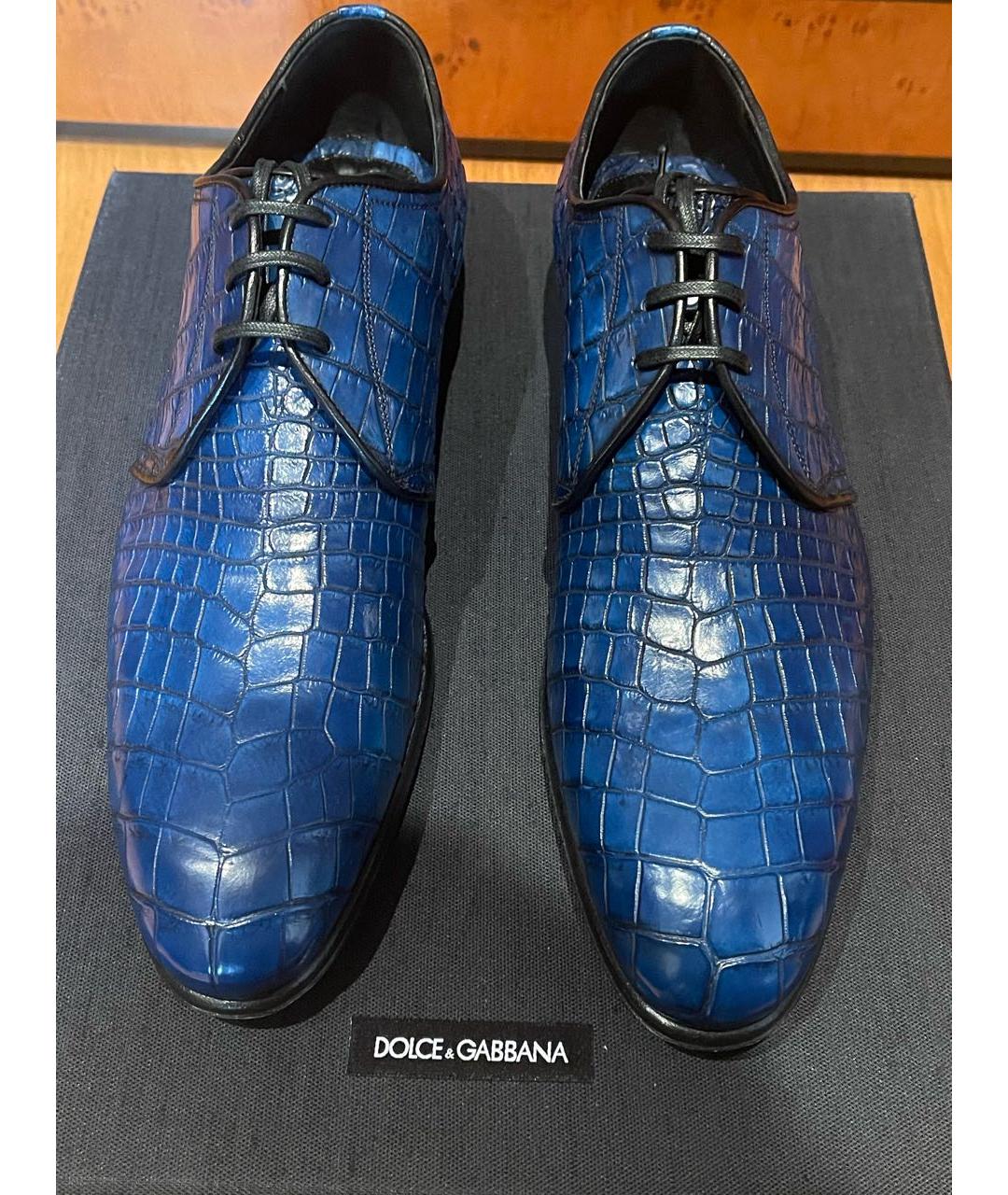 DOLCE&GABBANA Синие туфли из экзотической кожи, фото 6