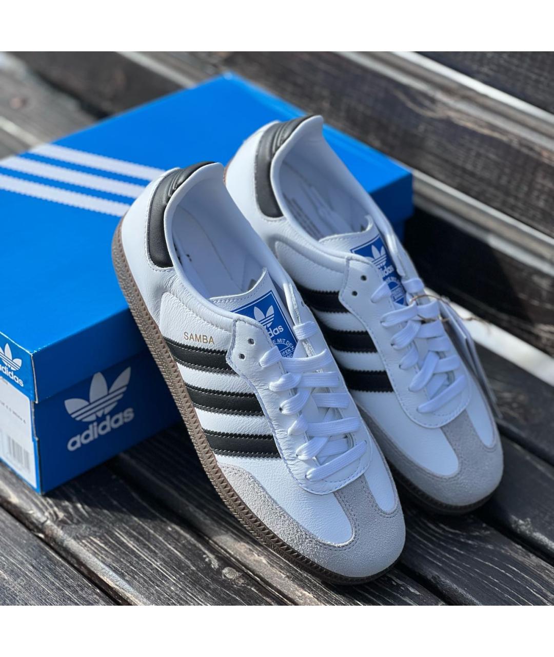 ADIDAS Белые кожаные кроссовки, фото 4