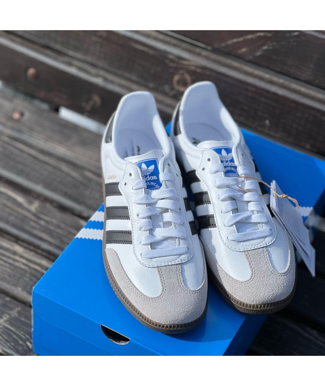 ADIDAS Белые кожаные кроссовки, фото 2