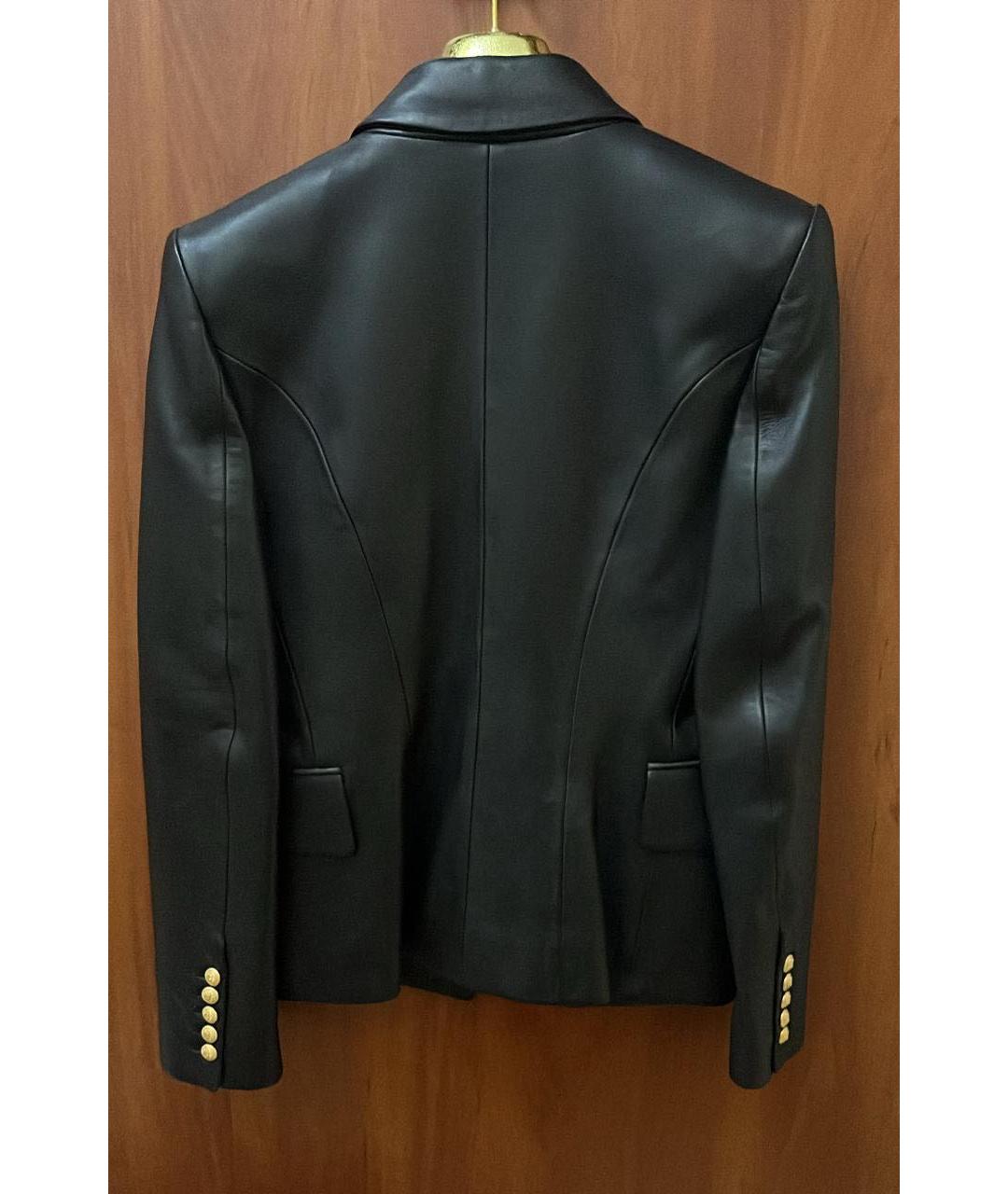 BALMAIN Черный кожаный жакет/пиджак, фото 2