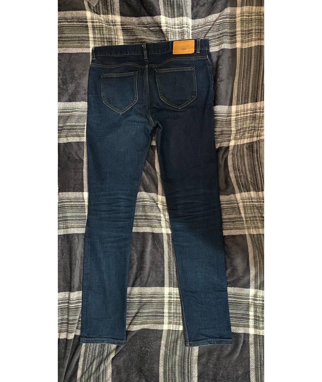 LOUIS VUITTON PRE-OWNED Бирюзовые хлопко-эластановые джинсы скинни, фото 2
