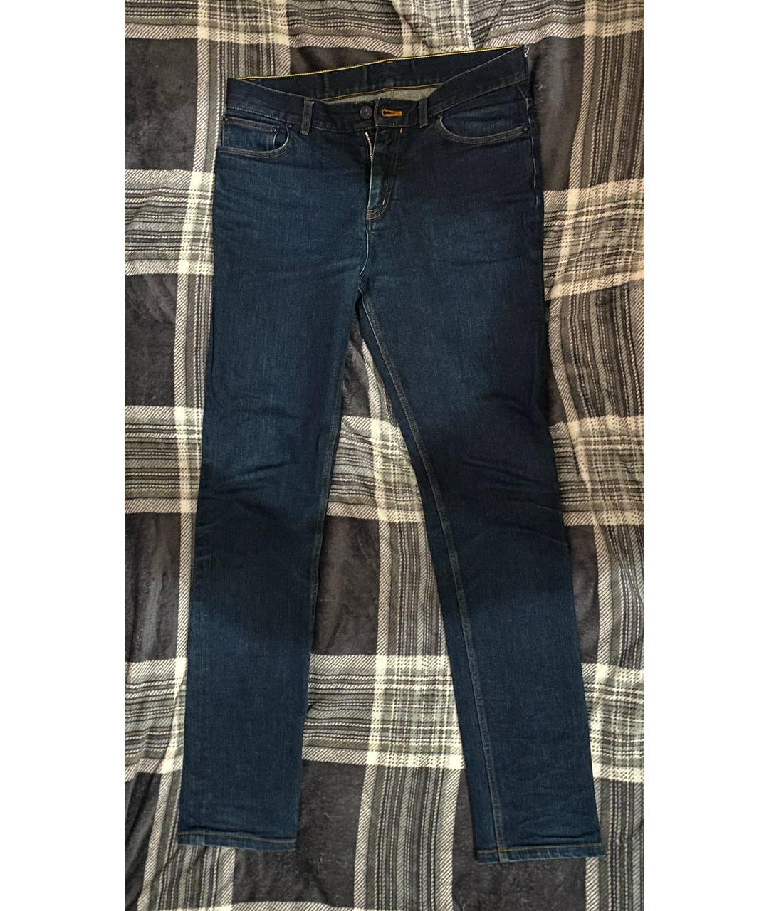 LOUIS VUITTON PRE-OWNED Бирюзовые хлопко-эластановые джинсы скинни, фото 4