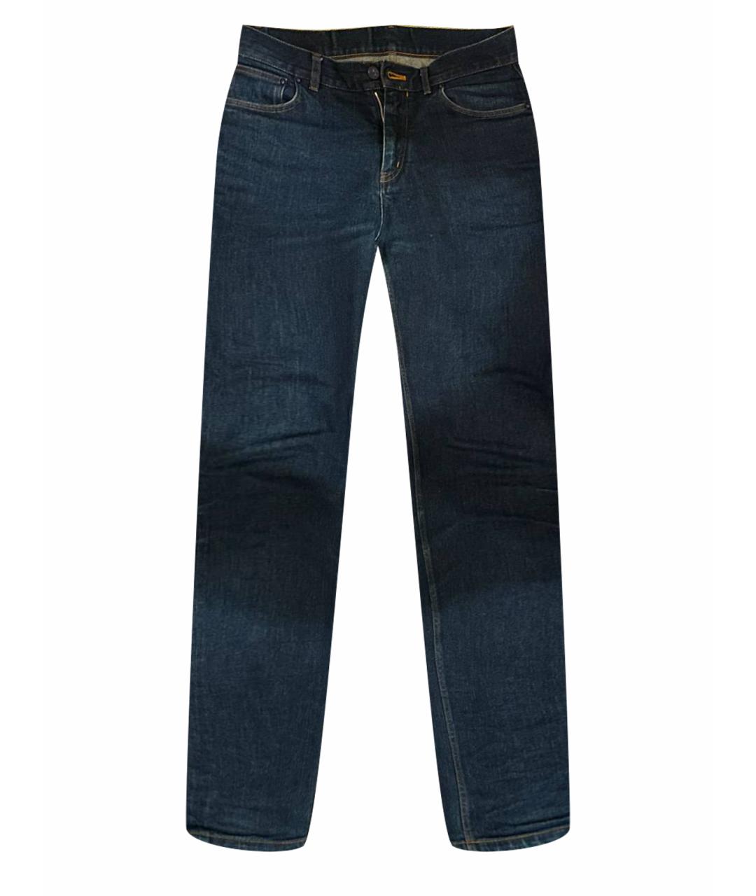 LOUIS VUITTON PRE-OWNED Бирюзовые хлопко-эластановые джинсы скинни, фото 1