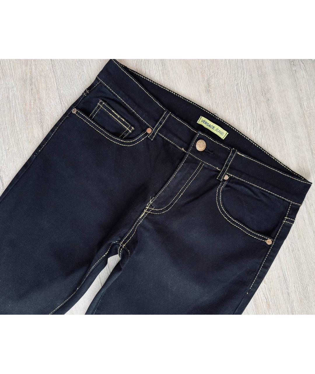 VERSACE JEANS COUTURE Черные хлопко-эластановые джинсы слим, фото 6