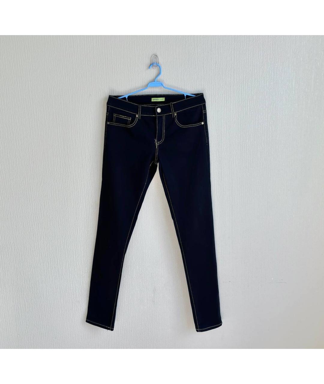 VERSACE JEANS COUTURE Черные хлопко-эластановые джинсы слим, фото 9