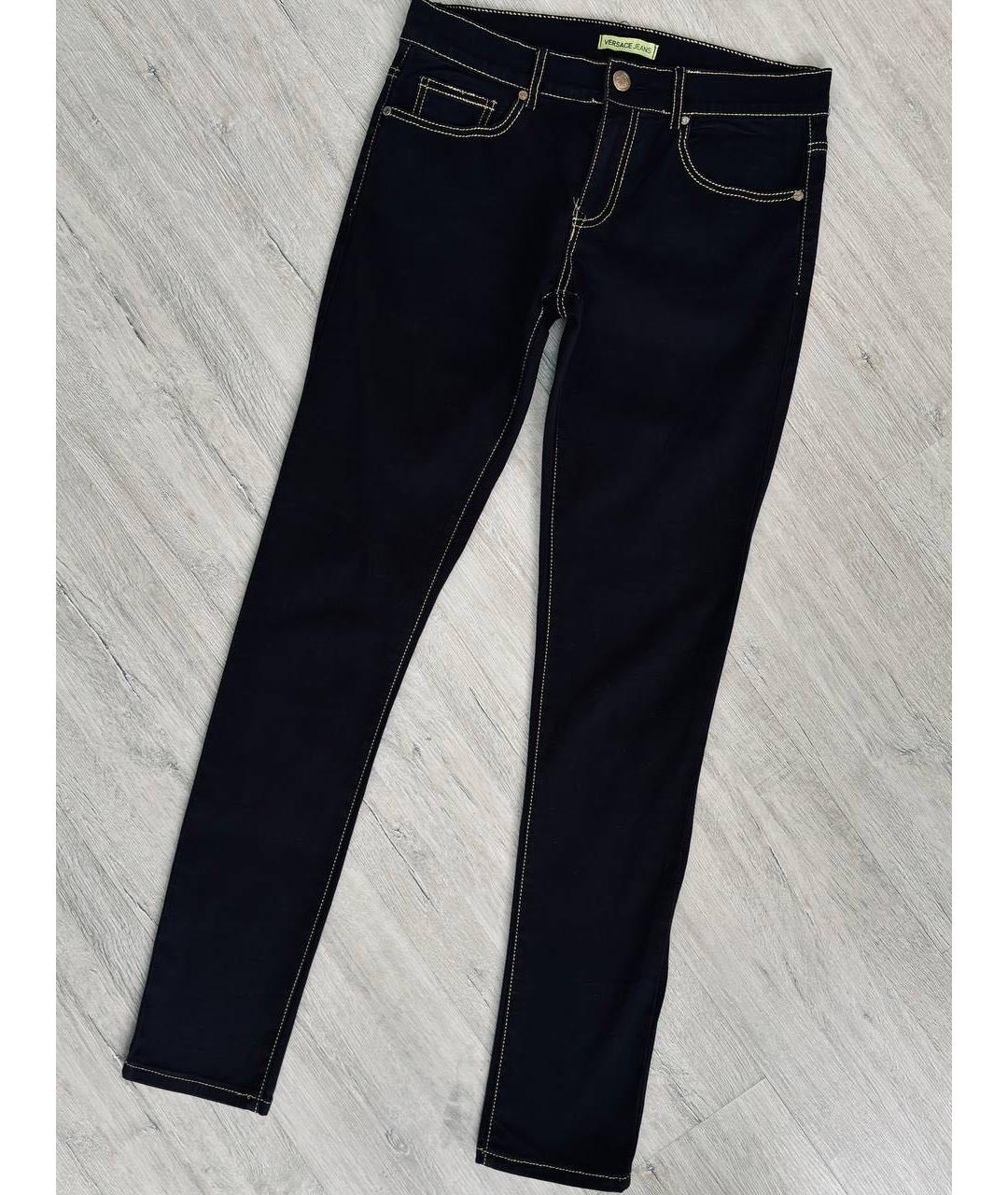 VERSACE JEANS COUTURE Черные хлопко-эластановые джинсы слим, фото 7