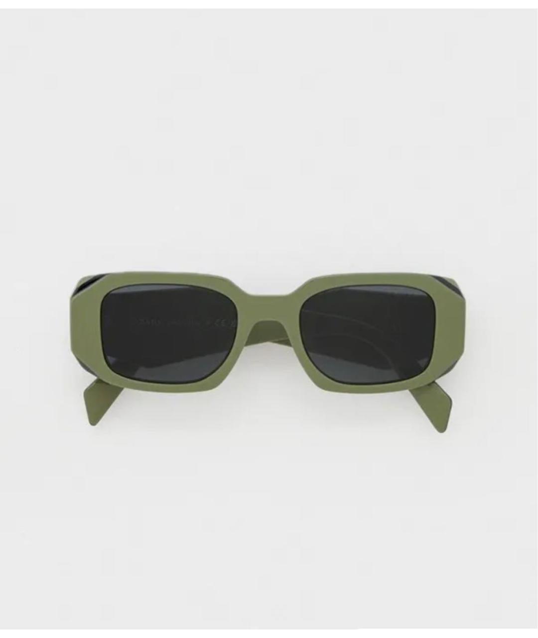 PRADA Зеленые пластиковые солнцезащитные очки, фото 6