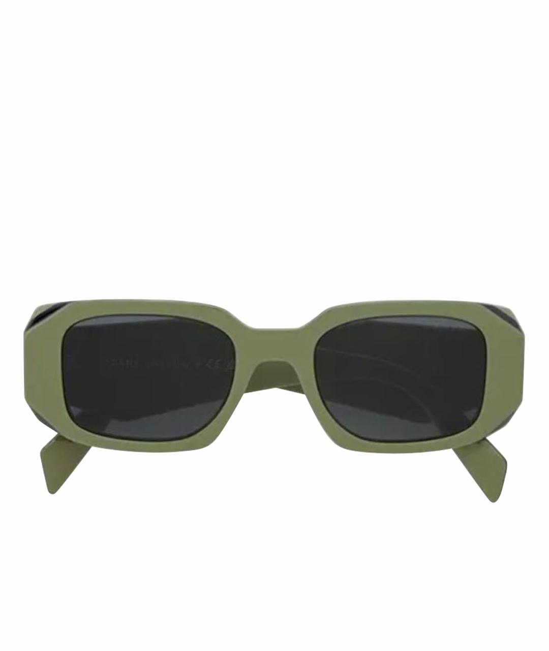 PRADA Зеленые пластиковые солнцезащитные очки, фото 1