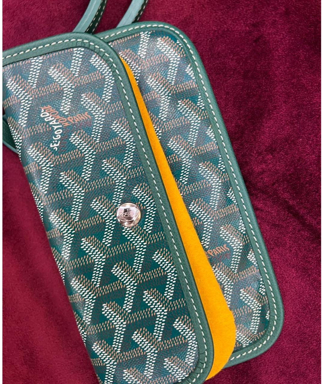 GOYARD Зеленая кожаная сумка тоут, фото 4