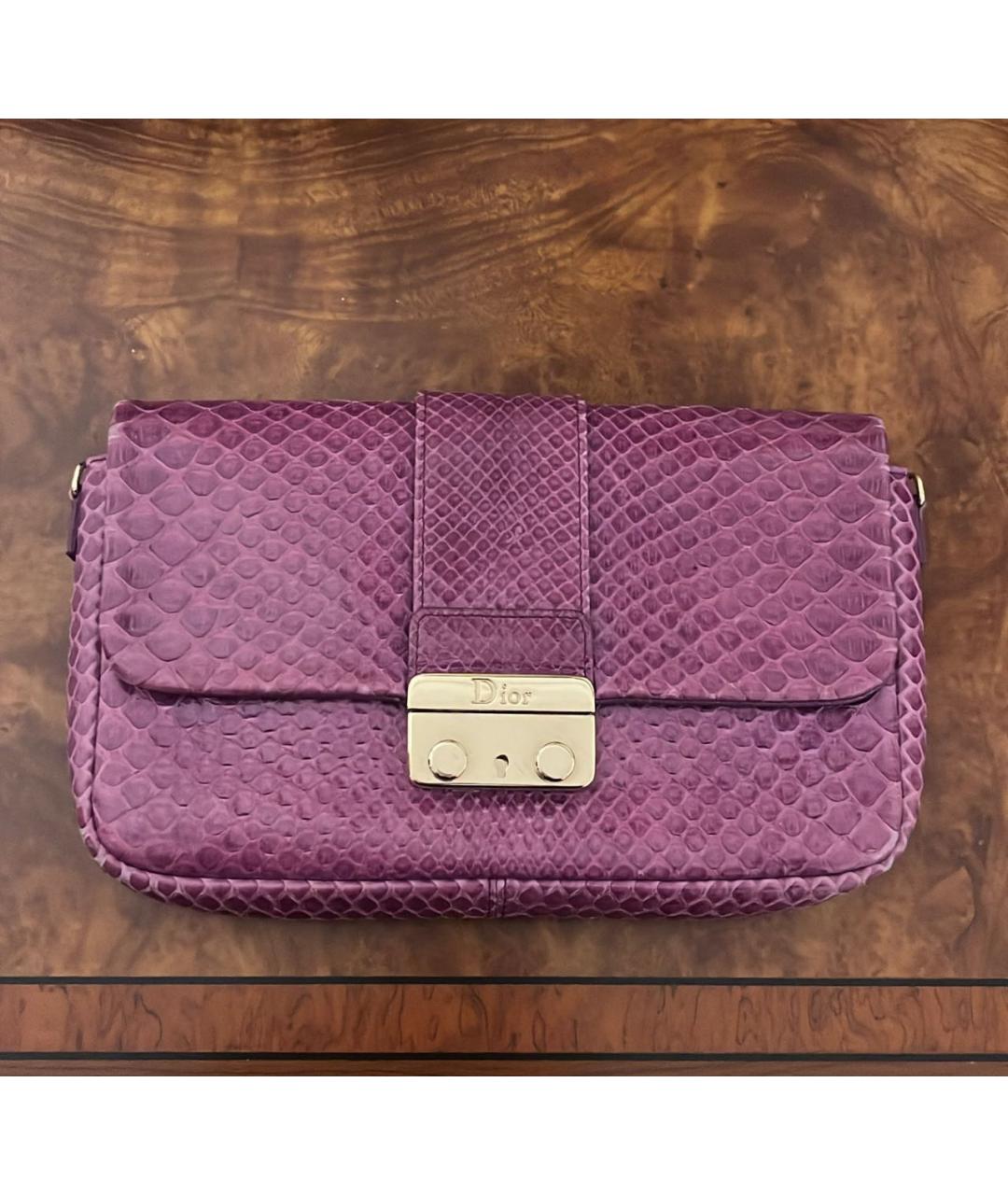 CHRISTIAN DIOR PRE-OWNED Фиолетовая сумка через плечо из экзотической кожи, фото 4