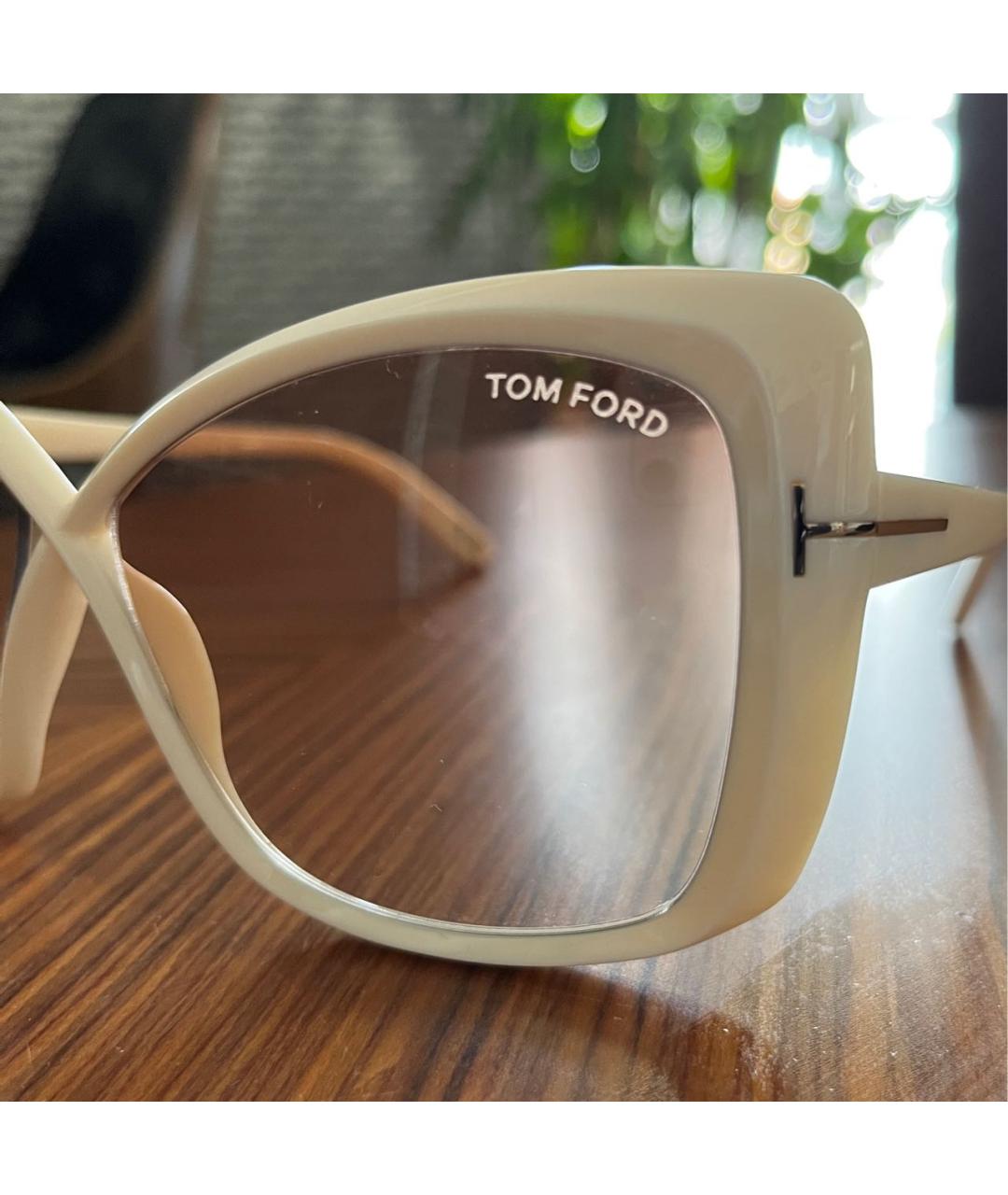 TOM FORD Белые пластиковые солнцезащитные очки, фото 7