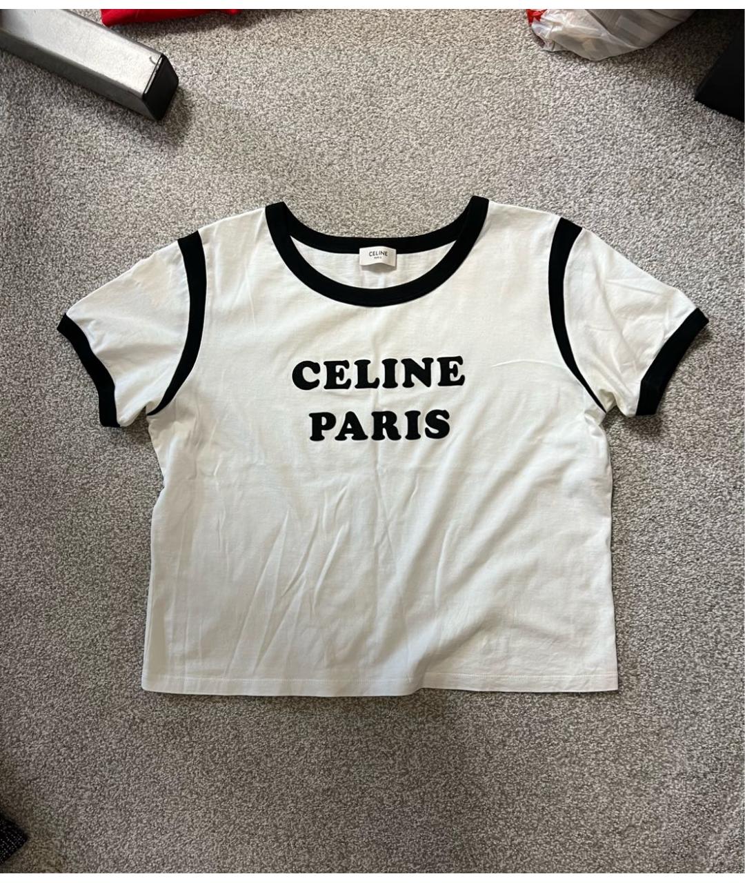 CELINE PRE-OWNED Белая хлопковая футболка, фото 9