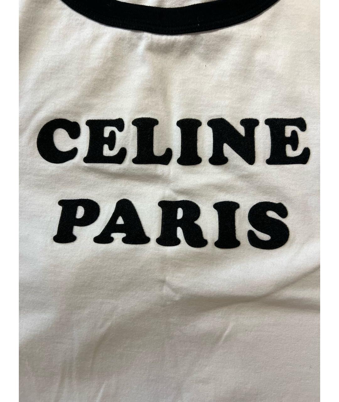 CELINE PRE-OWNED Белая хлопковая футболка, фото 6