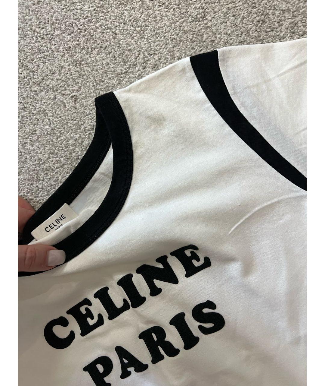CELINE PRE-OWNED Белая хлопковая футболка, фото 4