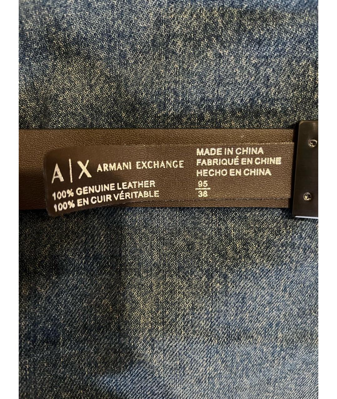 ARMANI EXCHANGE Черный кожаный ремень, фото 3