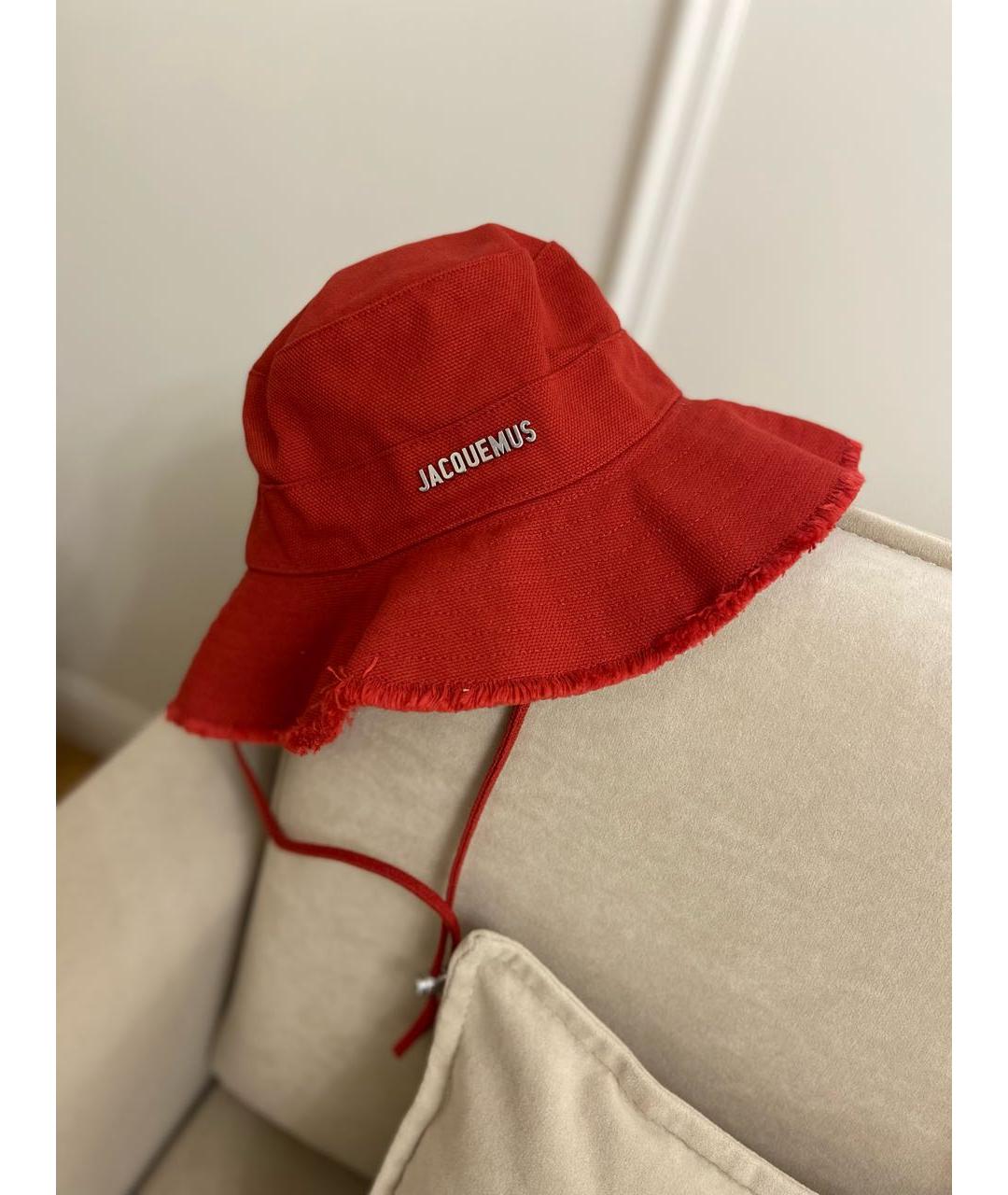 JACQUEMUS Красная хлопковая панама, фото 4