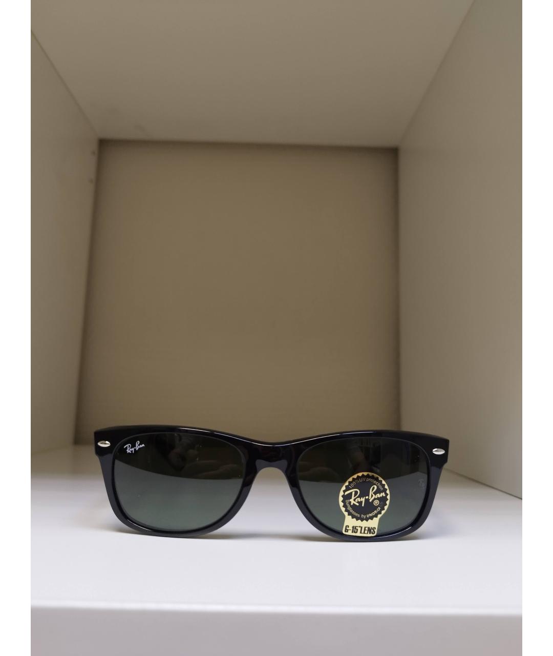RAY BAN Черные пластиковые солнцезащитные очки, фото 10
