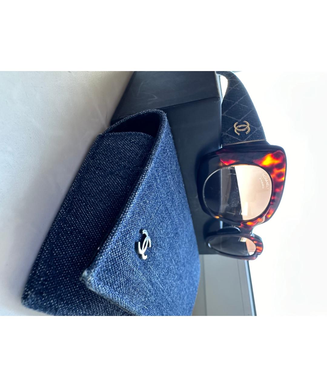 CHANEL PRE-OWNED Синие солнцезащитные очки, фото 4