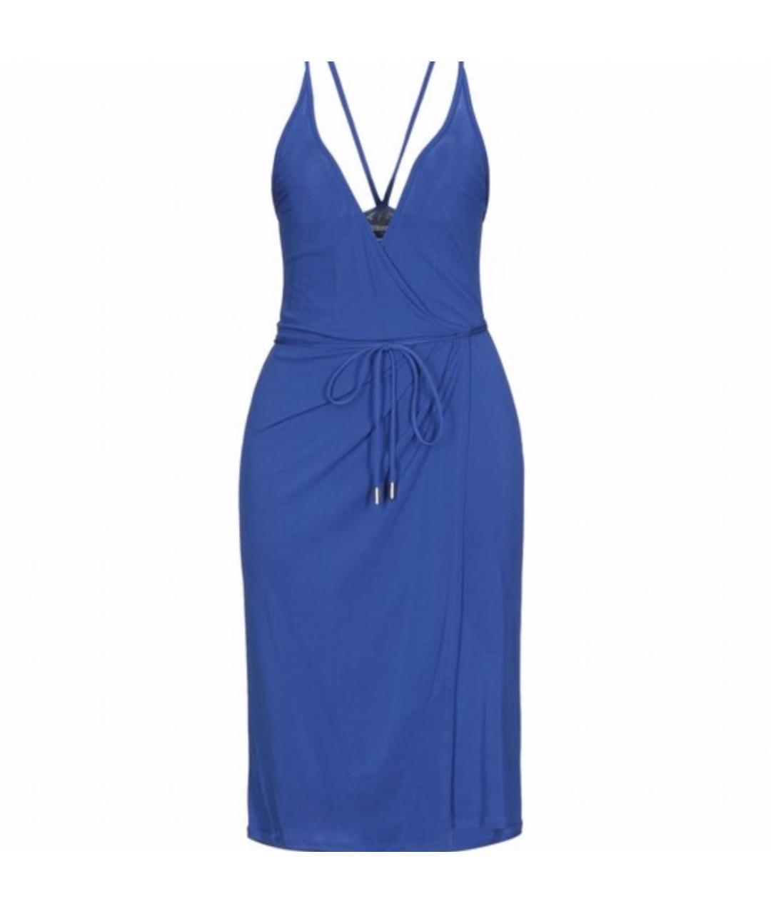 DSQUARED2 Синее вискозное коктейльное платье, фото 7