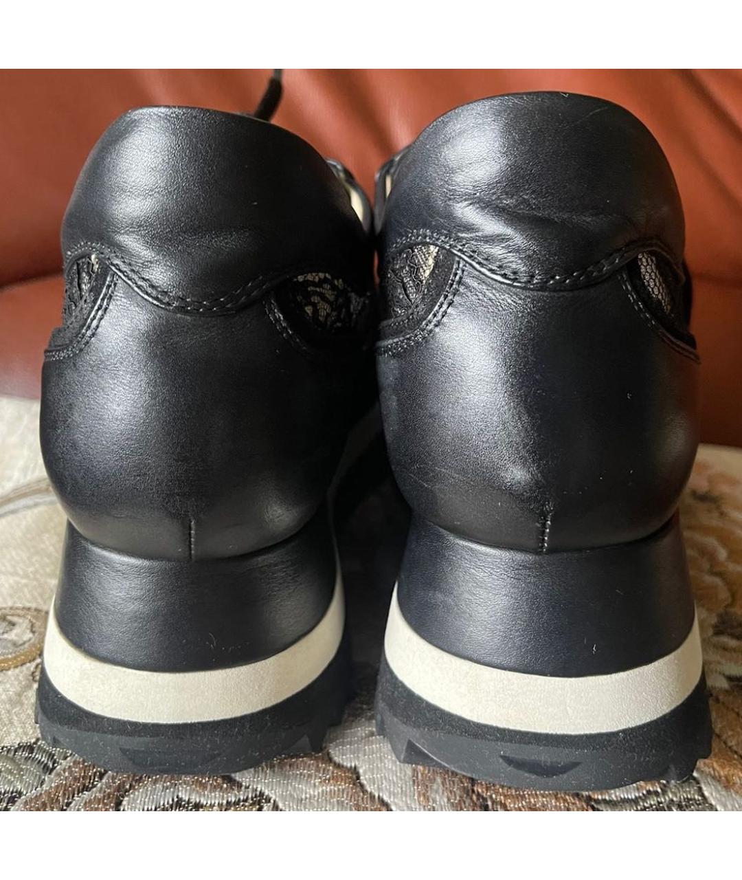 LE SILLA Черные кожаные кроссовки, фото 3