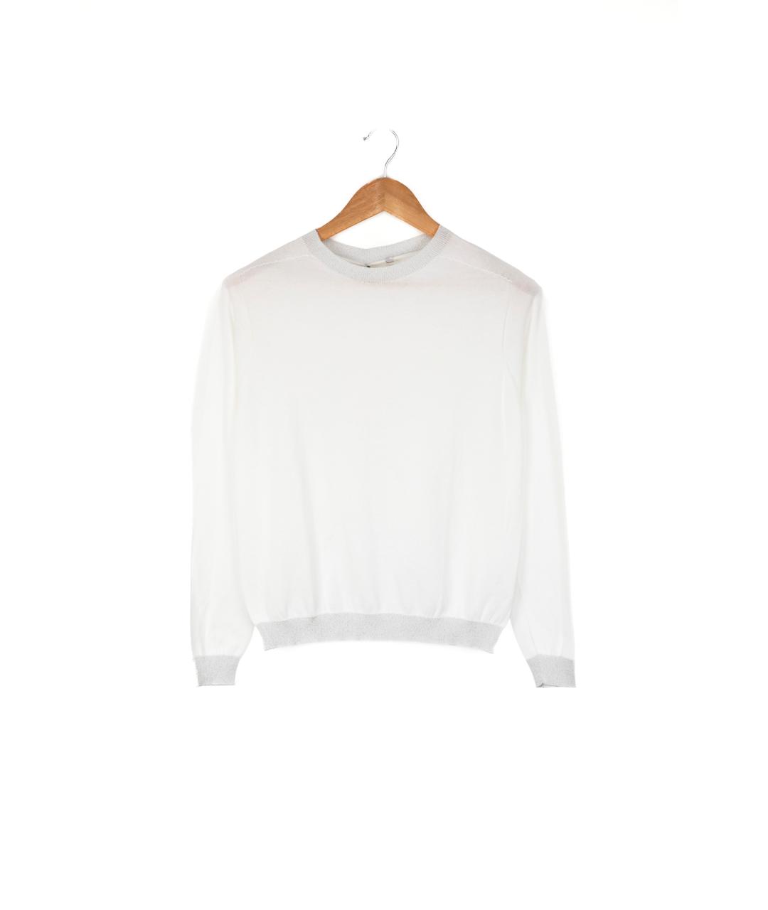 PESERICO Белый хлопковый джемпер / свитер, фото 5
