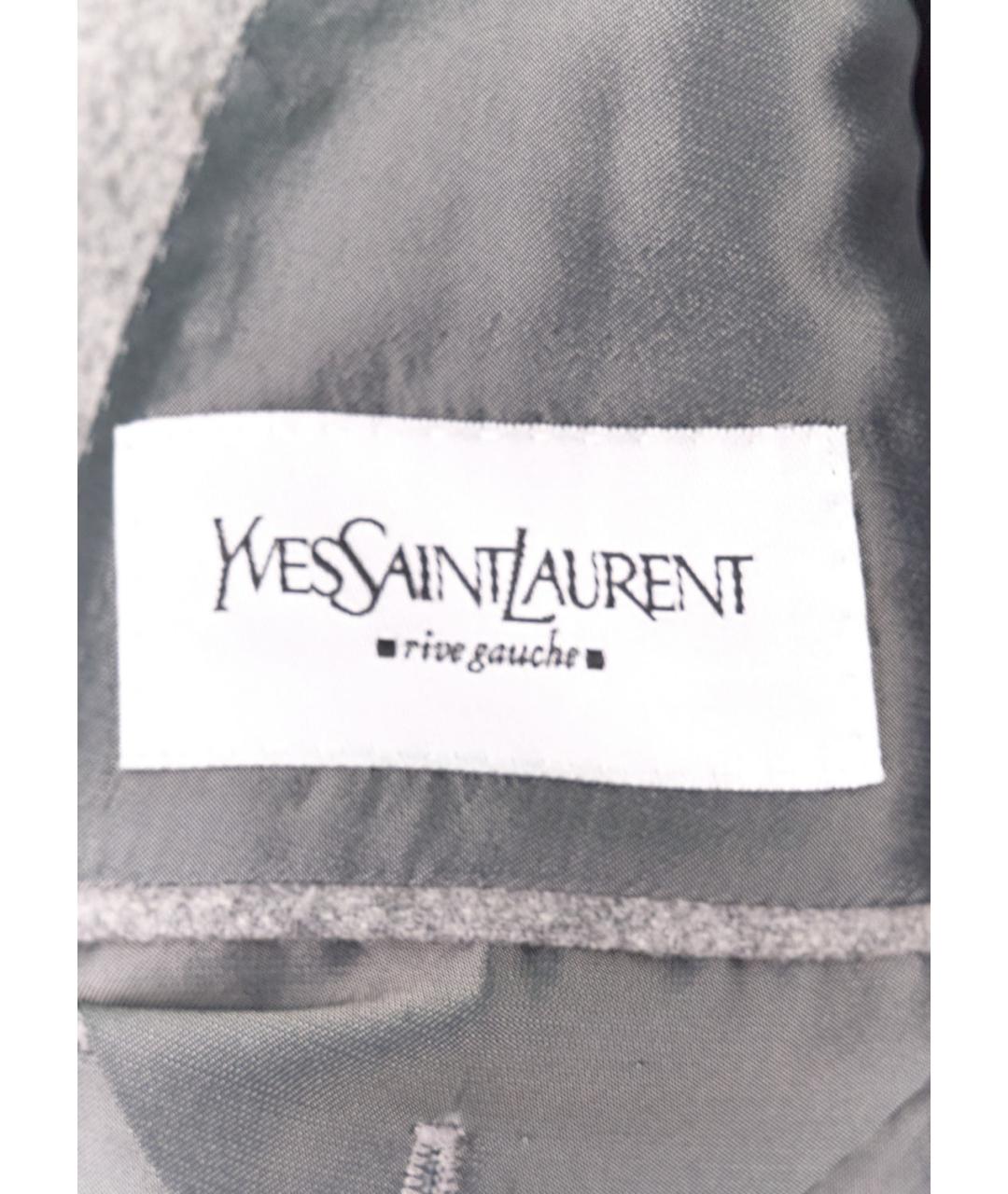 SAINT LAURENT Серый шерстяной пиджак, фото 3