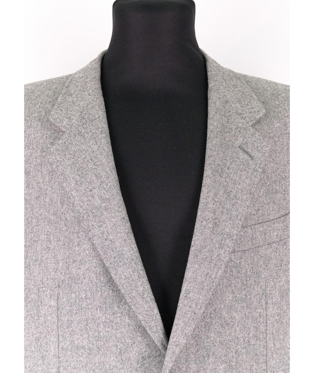 SAINT LAURENT Серый шерстяной пиджак, фото 4
