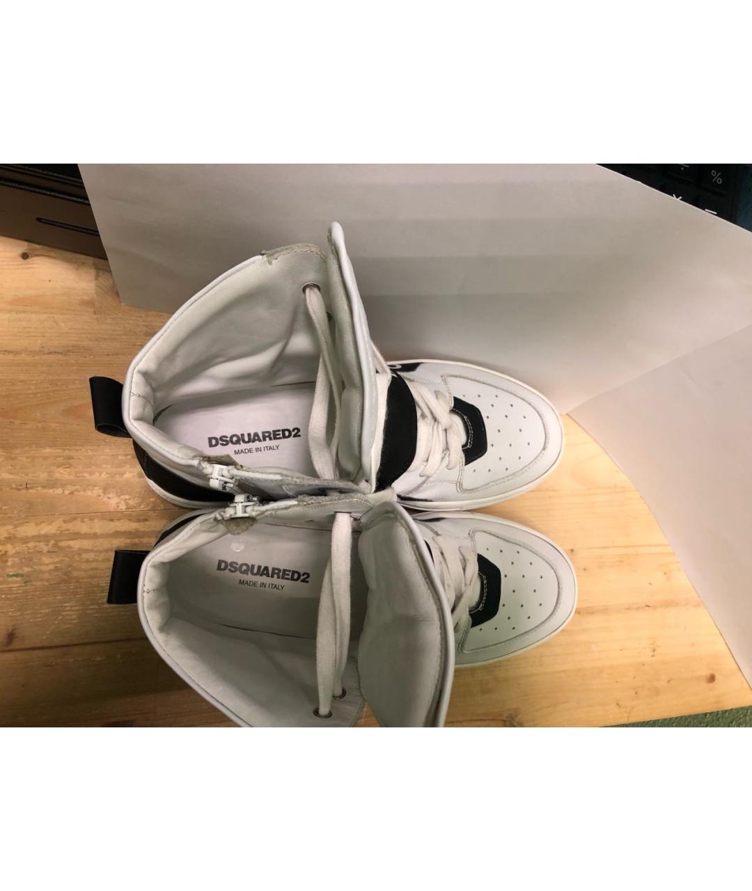 DSQUARED2 Белые кожаные кроссовки, фото 3