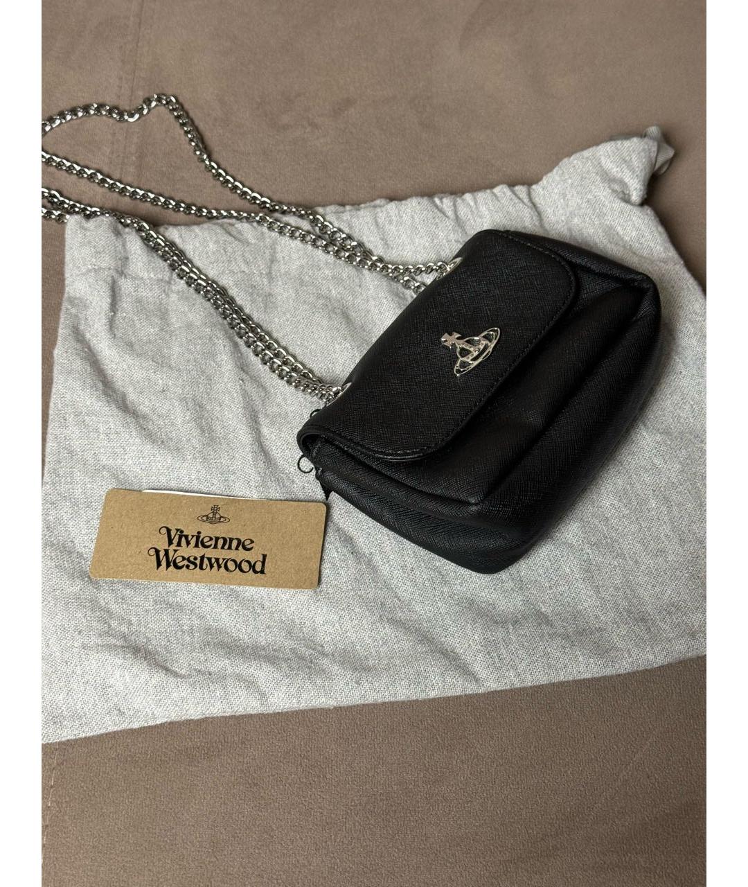 VIVIENNE WESTWOOD Черная сумка через плечо из искусственной кожи, фото 4