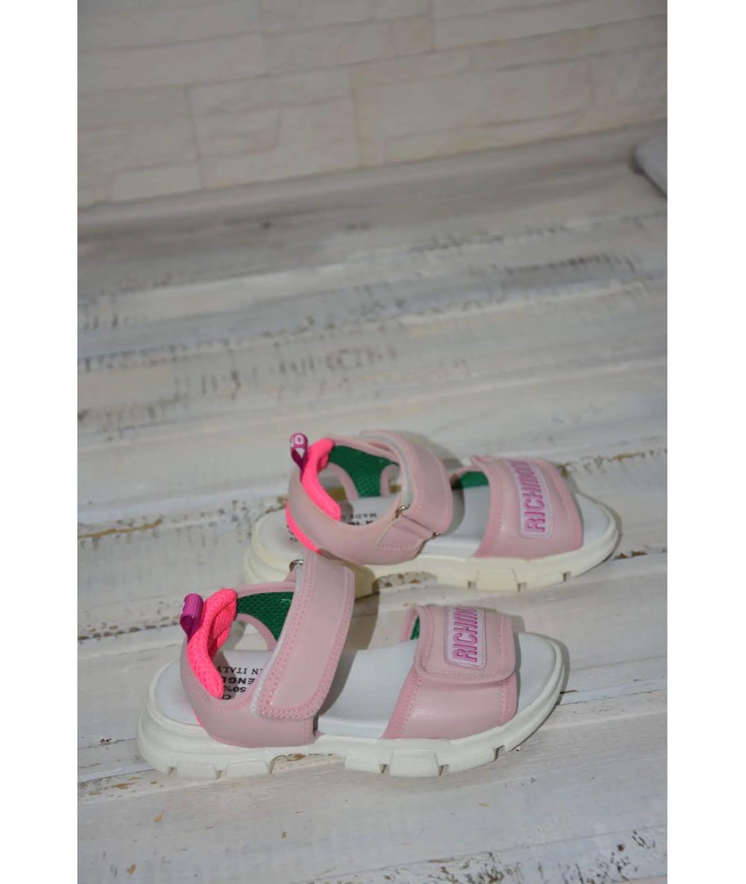 JOHN RICHMOND Розовые кожаные сандалии и шлепанцы, фото 9