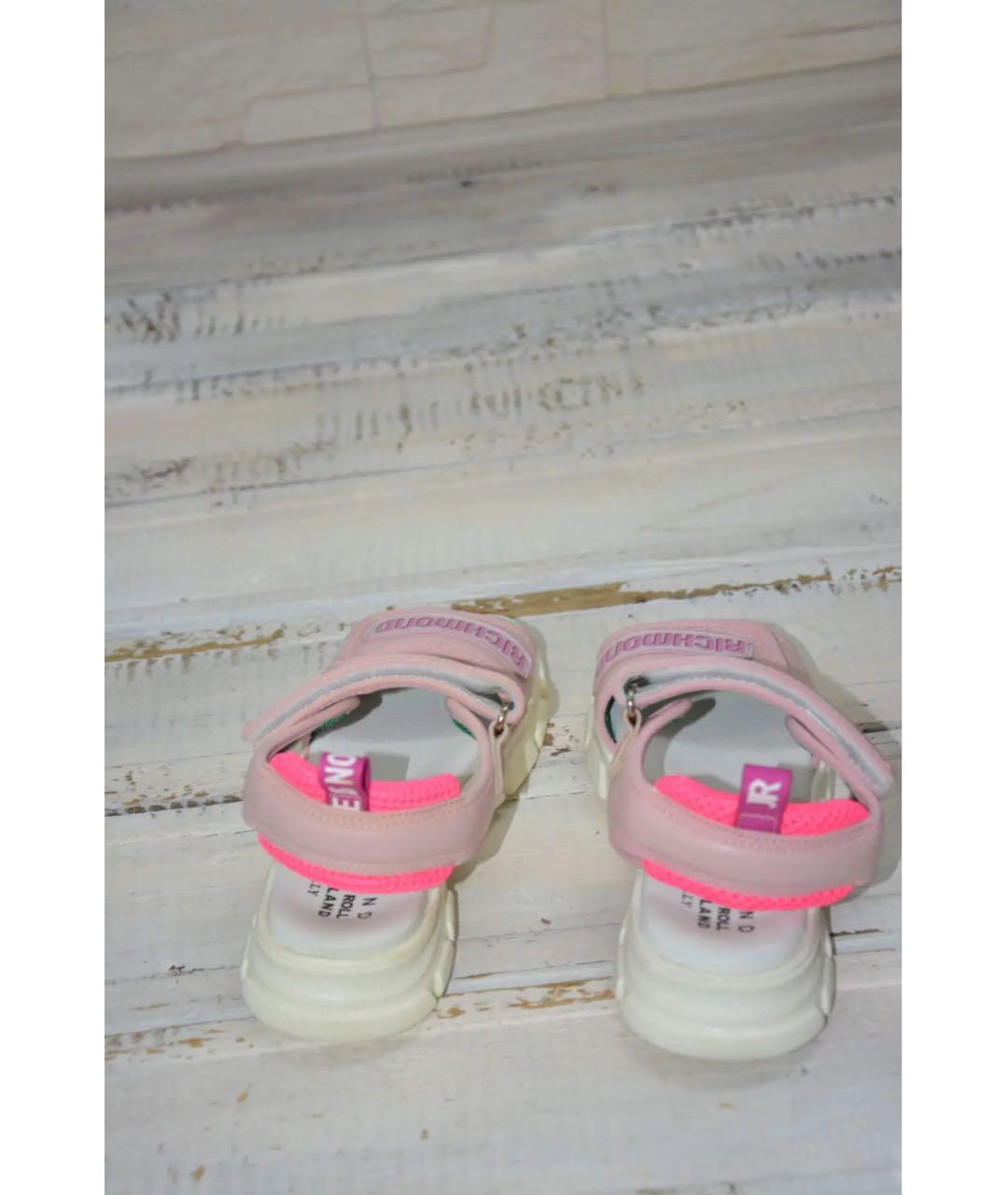 JOHN RICHMOND Розовые кожаные сандалии и шлепанцы, фото 4