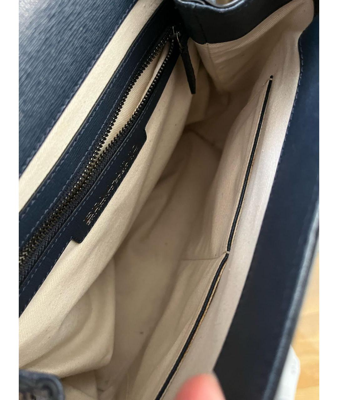 ERMANNO SCERVINO Темно-синий кожаный рюкзак, фото 4