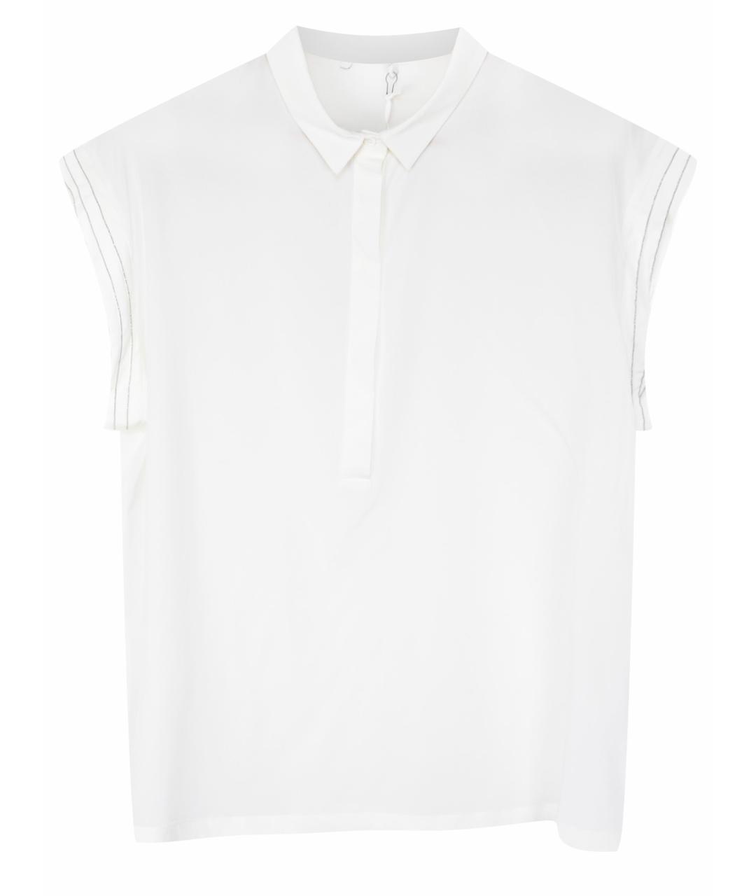 PESERICO Белая шелковая блузы, фото 1