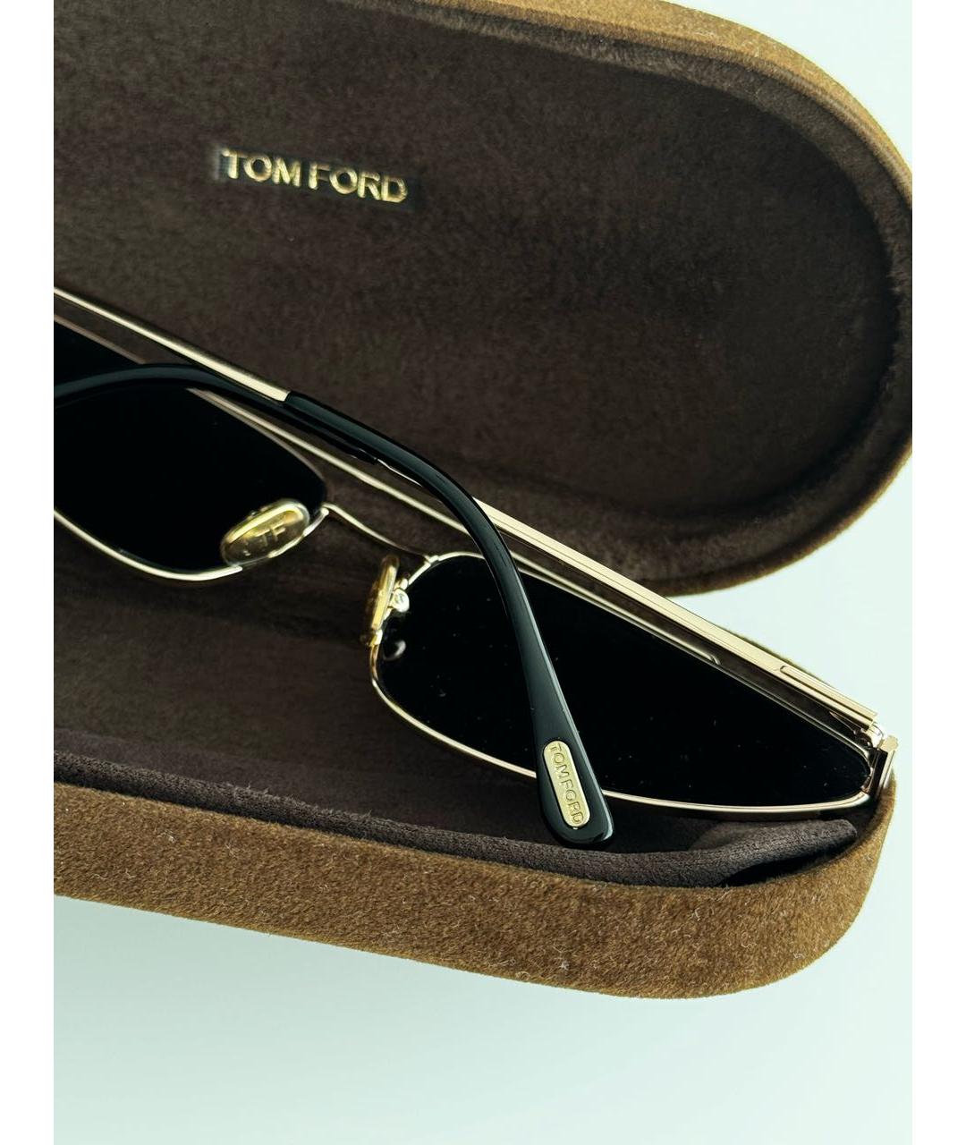 TOM FORD Черные металлические солнцезащитные очки, фото 3