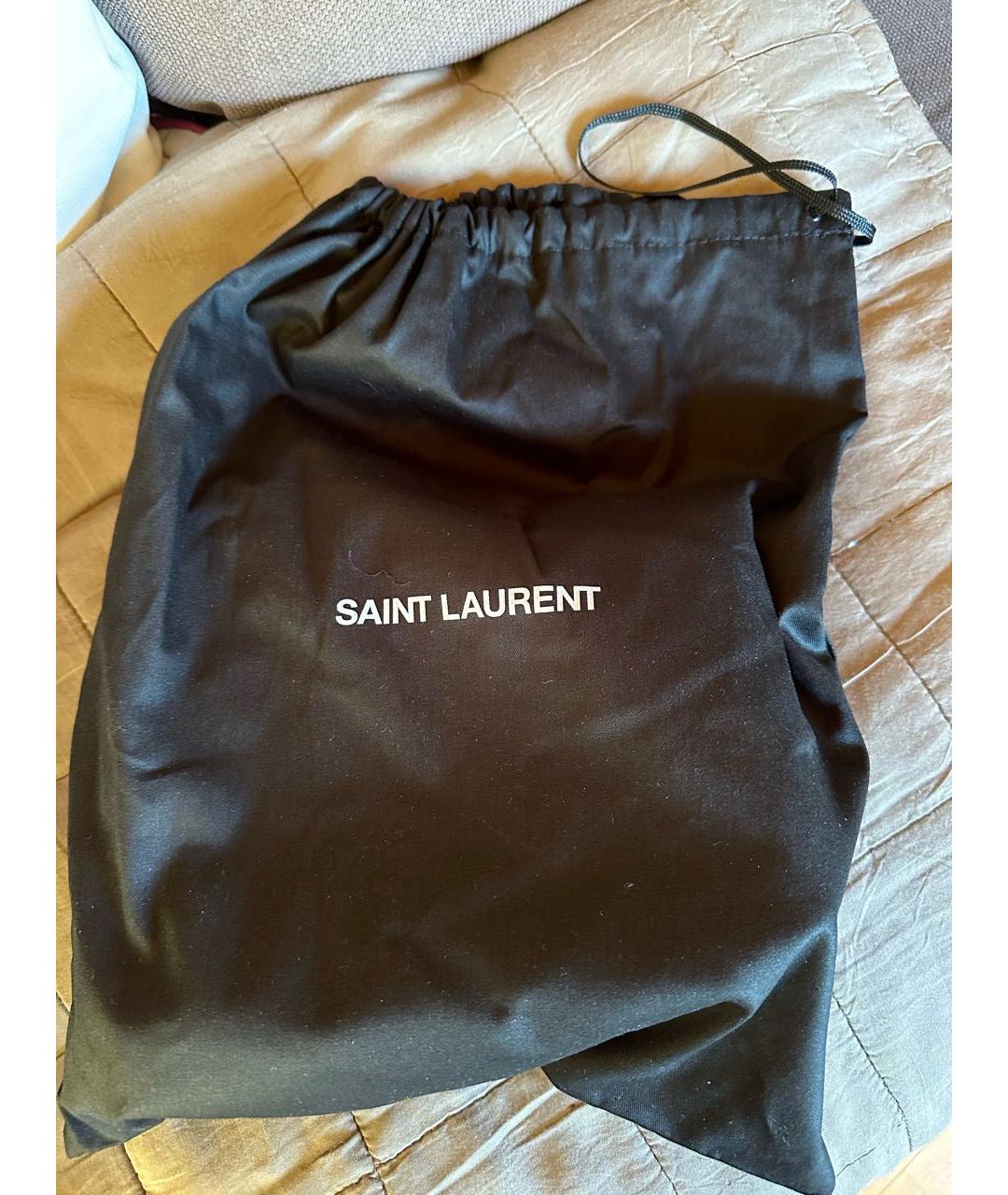 SAINT LAURENT Бежевая кожаная сумка через плечо, фото 5