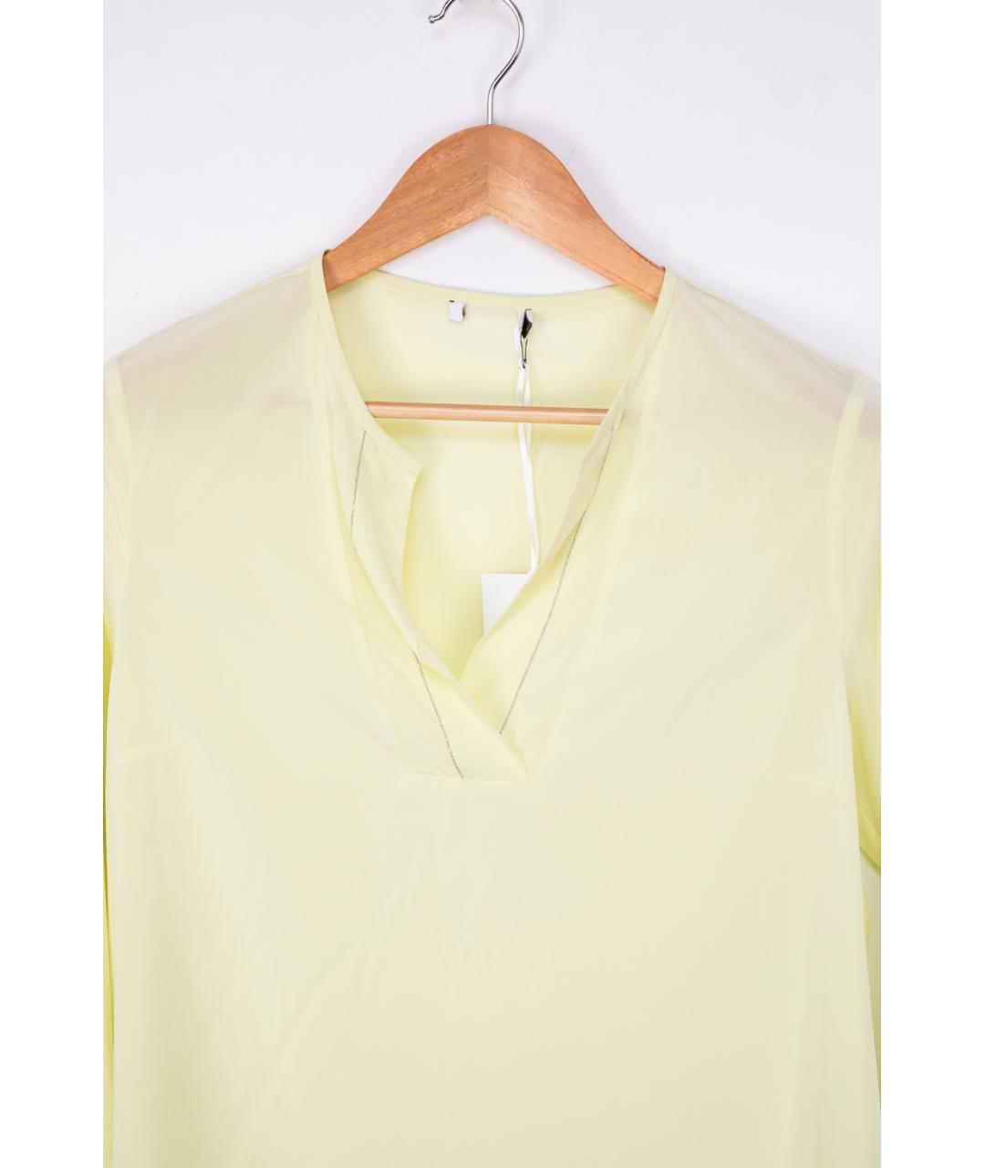 PESERICO Желтая шелковая блузы, фото 3