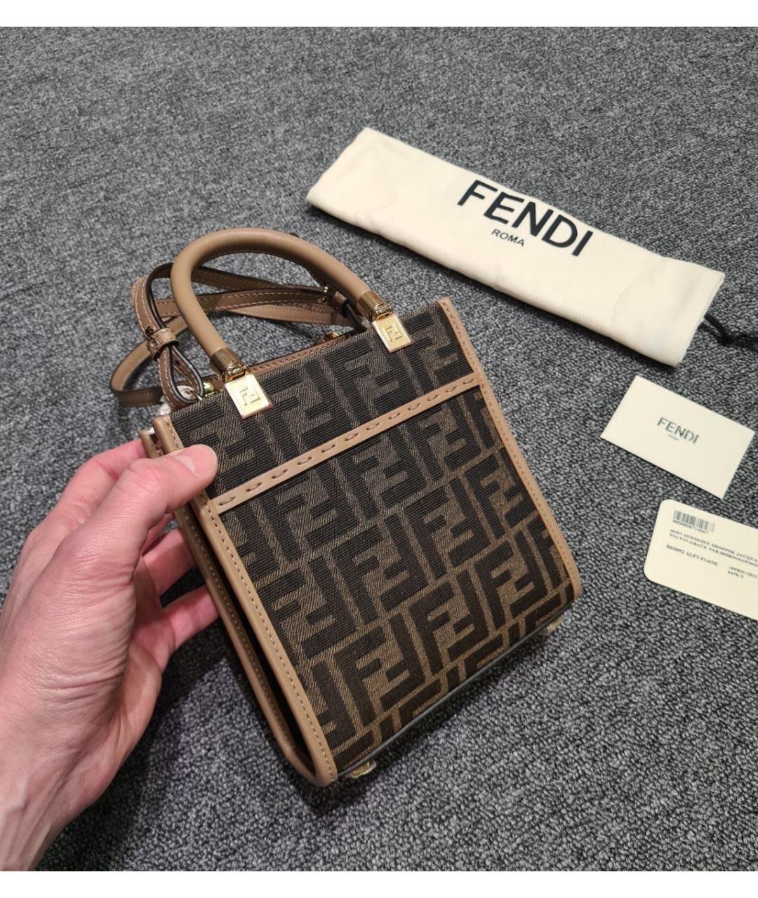 FENDI Коричневая сумка тоут, фото 6